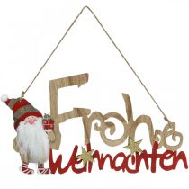 Dřevěné nápisy Veselé Vánoce okenní dekorace Gnome 2ks