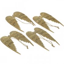 položky Angel Wings Dekorativní přívěsek Vánoční Zlatý 14,5×9cm 4 ks