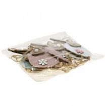 položky Věšák zajíčci dekorativní věšák Velikonoční dřevěný plyš 26×7×2cm 6 ks