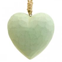 Dřevěné srdce deko věšák srdce ze dřeva deco zelené 12cm 3ks