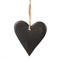 položky Závěsná dekorace břidlicové srdce ozdobná srdce černá 7cm 6ks