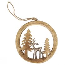 položky Závěsná dekorace okno Vánoční dekorace dekorace sobí dřevo 19,5cm