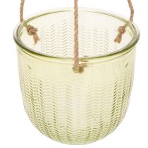 položky Závěsný skleněný květináč, dekorativní skleněný květináč, retro styl, zeleno-hnědý, 14,5 cm, 2 kusy
