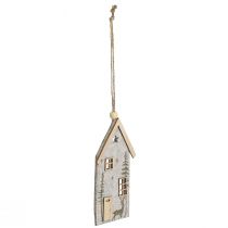 položky Vánoční dekorace z plstěných domečků, béžové, 15 cm, sada 6 kusů