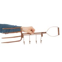 položky Rezavá kovová tyč na háčky, dekorativní vidle na seno, zahradní dekorace, 4 háčky, 62 cm