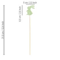 položky Dekorativní králíci na špejli jako grafické doplňky na stoly a květináče, 31,5 cm, 16 kusů
