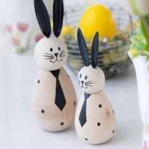 položky Dřevěná dekorativní figurka králíka, ideální pro klidnou a nadčasovou dekoraci, 15 cm, 2 kusy