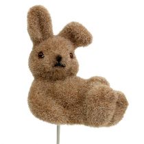 položky Zajíček flockovaný na drátě hnědý 4cm - 6cm 12 ks