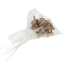 položky Zajíček flockovaný na drátě hnědý 4cm - 6cm 12 ks