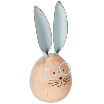 položky Dřevěné dekorační figurky králíků s obličeji pro hravé akcenty na stolech a policích, 14 cm, 3 kusy
