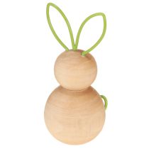 položky Dřevěná dekorační figurka králíka s drátěnými ušima pro moderní velikonoční dekorace, 11 cm, 4 kusy