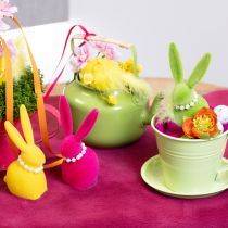 položky Dekorativní figurka velikonočního zajíčka s perlovým náhrdelníkem, ideální do obývacího pokoje nebo ložnice, 13 cm, 4 kusy