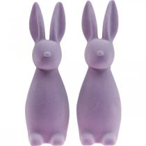 položky Dekorativní velikonoční zajíček – 2. volba – Flocked Lilac V29,5cm 2 ks