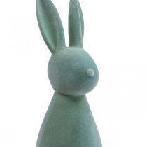 Deco Bunny Deco velikonoční zajíček flocked šedo-zelená V47cm