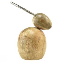 položky Dekorace zajíčků dřevo kov stříbrná velikonoční 12,5x14x16,5cm