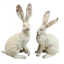 Dekorativní králík sedící shabby chic jarní dekorace V25cm 2ks
