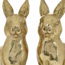 položky Dekorativní zajíček zlatý sedící, zajíček na ozdobení, pár velikonočních zajíčků, V16,5cm 2ks