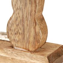 položky Dekorativní králík kov &amp; dřevo – Moderní velikonoční figurka v přírodním provedení 22cm 2 ks