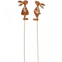 položky Zahradní dekorace rez králík dekorativní zátka Easter 8×16cm 2ks (1pár)