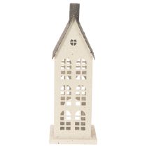 položky Dekorativní kovový domeček s okny a krbem, 28 cm
