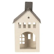 položky Dekorativní kovový domeček s komínem a oknem, 24 cm