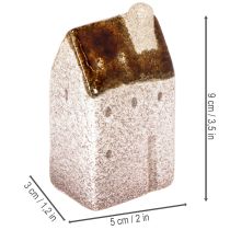 položky Sada dekorativních keramických miniaturních domečků, dekorace na stůl, 9 cm, 3 kusy