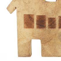 položky Dekorativní domeček ze dřeva dřevěná dekorace svícen černý 16,5×3,5cm×22cm