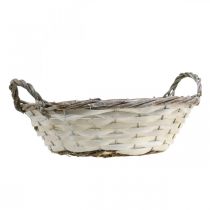 položky Dekorativní koš, květináč, bílý, kulatý, shabby chic, květináč, květináč, Ø29,5 cm
