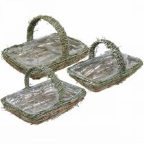 Koš na sázení, květinový koš, větvičky révy Shabby-Chic L42cm / 34cm / 28cm sada 3 ks