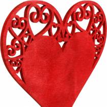 položky Srdce na špejli, ozdobná špunt srdce, svatební dekorace, Valentýn, srdce dekorace 16 kusů