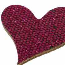 Bodová dekorace srdce fialová 3-5cm 48p