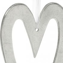 položky Ozdobné srdce na zavěšení stříbrné hliníkové svatební dekorace 22 × 12cm