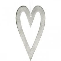 položky Ozdobné srdce na zavěšení stříbrné hliníkové svatební dekorace 22 × 12cm