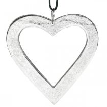 položky Srdce na zavěšení, kovová dekorace, vánoce, svatební dekorace stříbro 11 × 11cm