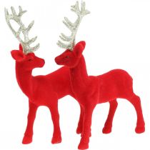 Deko dekorace figurka jelena deko sob červený V20cm 2ks