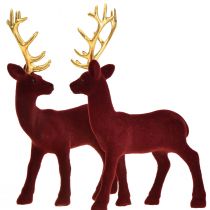 položky Deer Deco Sobí Bordeaux zlaté tele se stádem 20 cm Sada 2 kusů