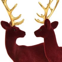 položky Deer Deco Sobí Bordeaux zlaté tele se stádem 20 cm Sada 2 kusů