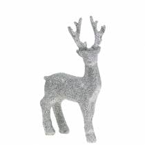 Deco figurka jelena stříbrné třpytky 9cm x 16cm