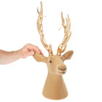 položky Dekorativní socha jelení hlavy s velkými paroží, 52 cm