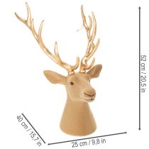 položky Dekorativní socha jelení hlavy s velkými paroží, 52 cm