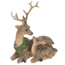 položky Dekorativní figurka jelení rodiny se sněhem jako zimní dekorací, 17 cm