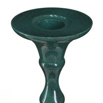 položky Vysoký svícen kovový zelený keramický vzhled H38cm
