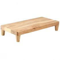 položky Dřevěný podnos s nožičkami pod stolek přírodní 45x20x7,5cm
