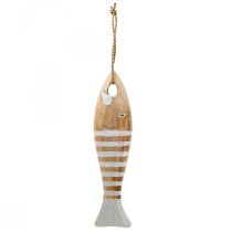 Dřevěná dekorace rybka přívěsek mořské ryby dřevo 28,5cm