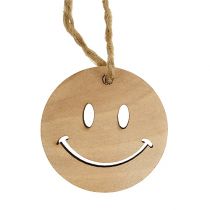 položky Dřevěný přívěsek Emoticon Emoticon® Ø4cm přírodní 24 ks