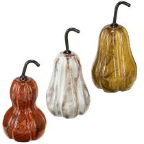 položky Dřevěná hruška dřevěná dekorace hruška podzimní červená žlutá bílá 12×6cm 3 kusy