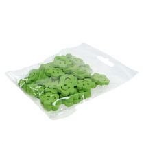 položky Dřevěná květina s lícem zelená 2,5cm 48 ks