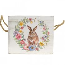 Deco květináč Shabby Wood květináč White Bunny 12×14×14cm