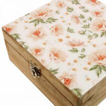 Dřevěná krabička s víkem šperkovnice dřevěná krabička 20×20×9,5cm