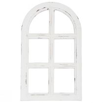 položky Dřevěná dekorace shabby chic dekorační rám okna dřevěný bílý 29,5×48cm